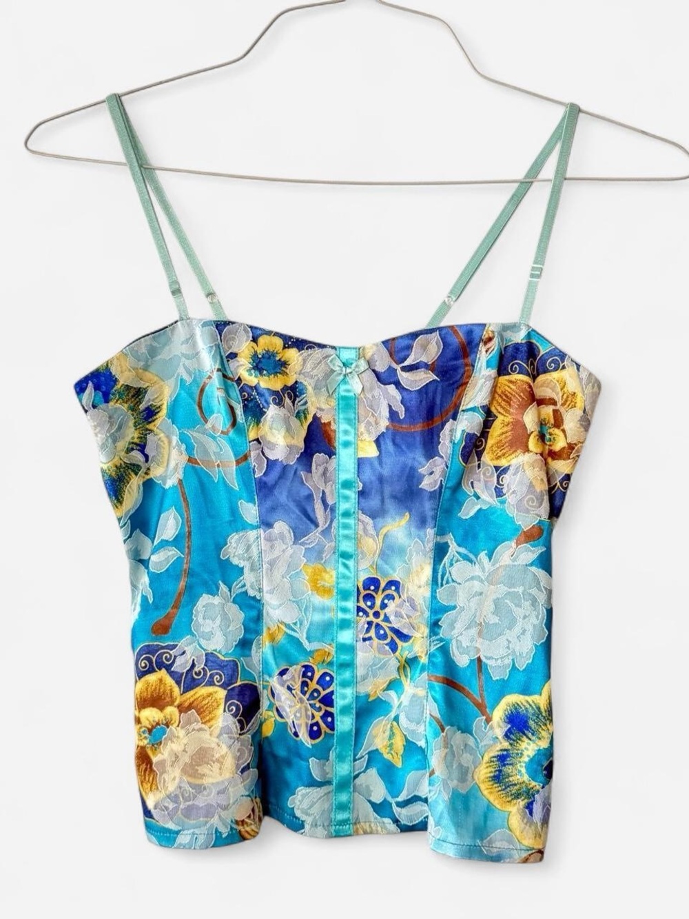 Y2K coquette European floral corset cami top whimsy vintage